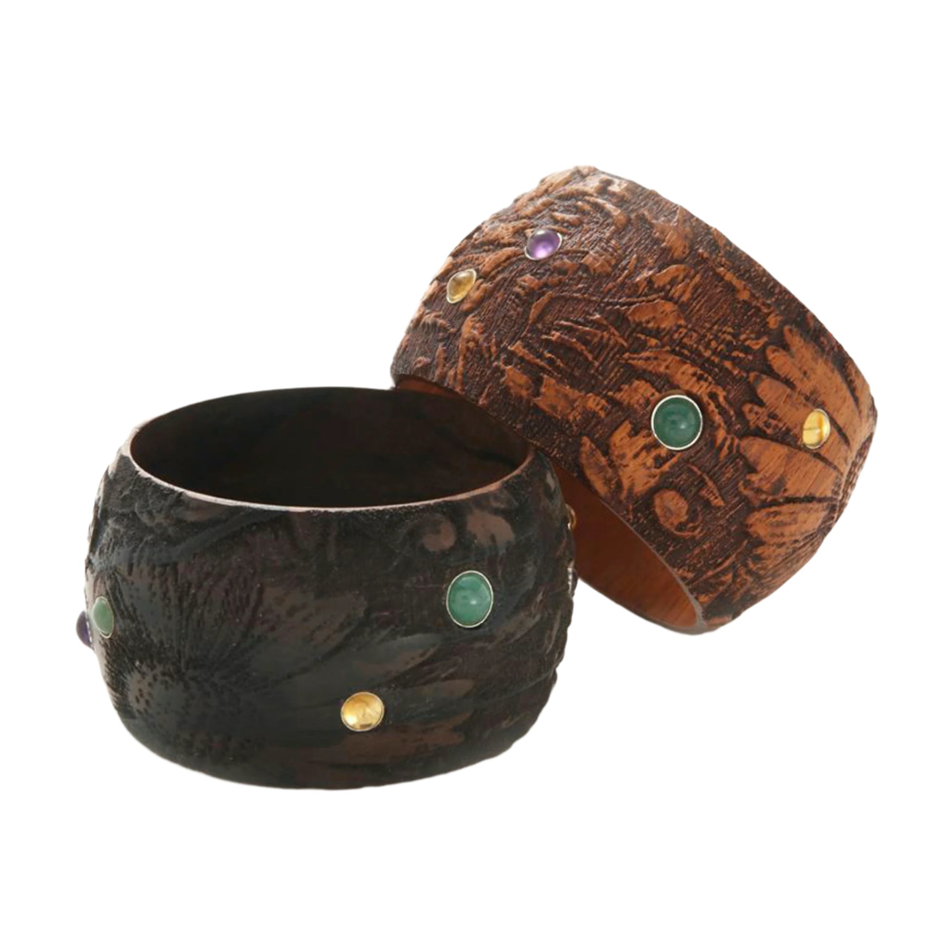 Wood bangle bracelets by Darby Scott
