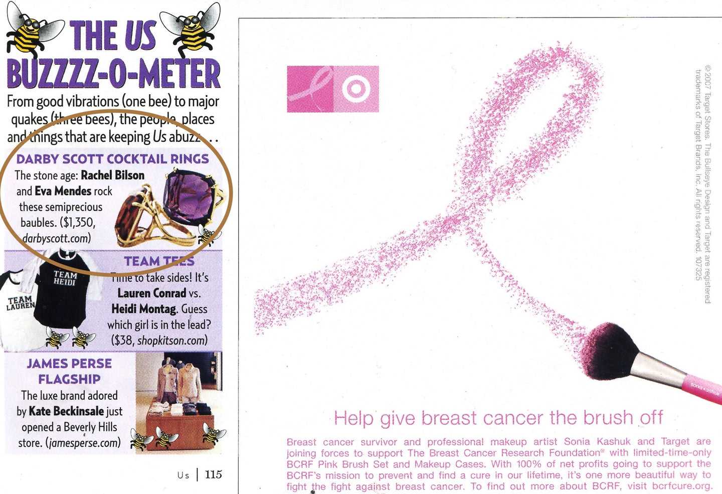 US Weekly Buzz o meter features Darby's cocktail rings being worn by Rachel Bilson and Eva Mendes 