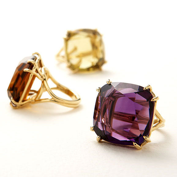 Cushion Cut Gemstone Rings by Darby Scott