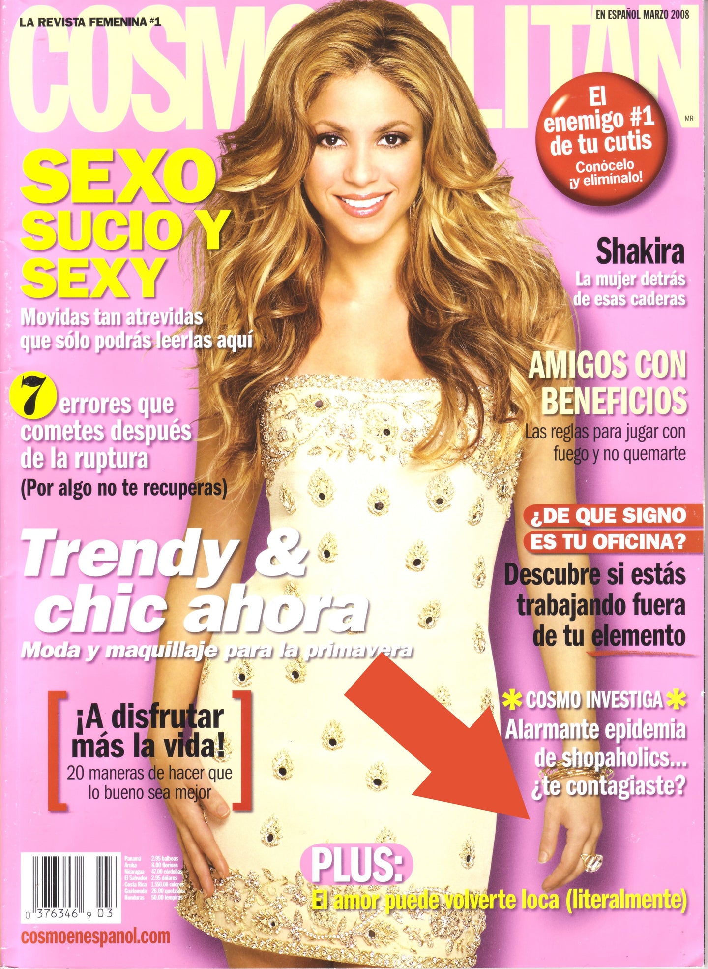Shakira wearing Darby Scott Cocktail Ring on the Cover of Cosmopolitan Espanol Edition