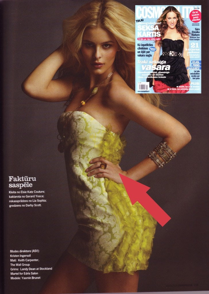 Cosmo-Latvia Model wearing 34 Carat Cocktail Ring by Darby Scott 