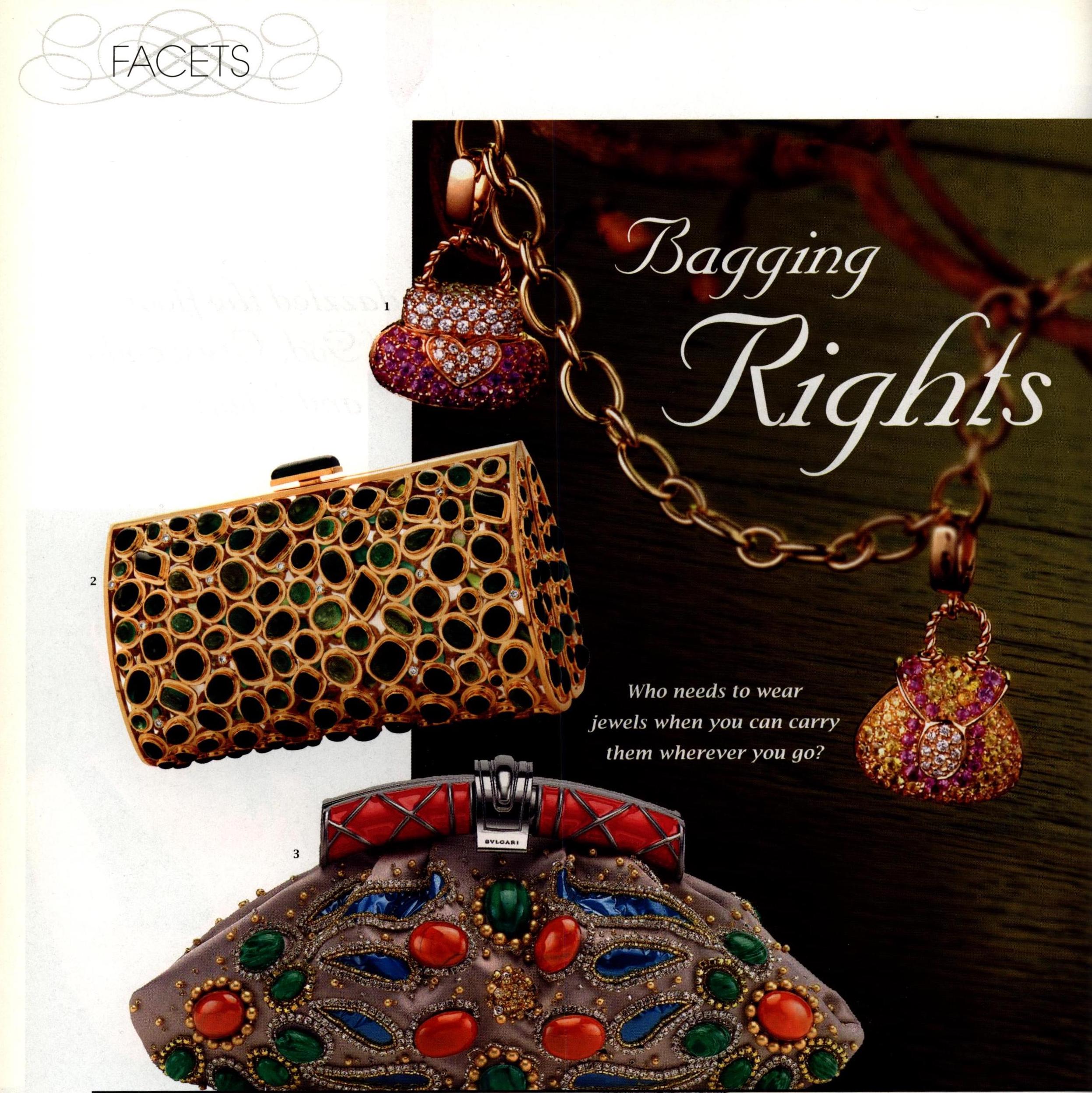 Tourmaline & Diamond Minaudiere featured in "Bagging Rights" Story