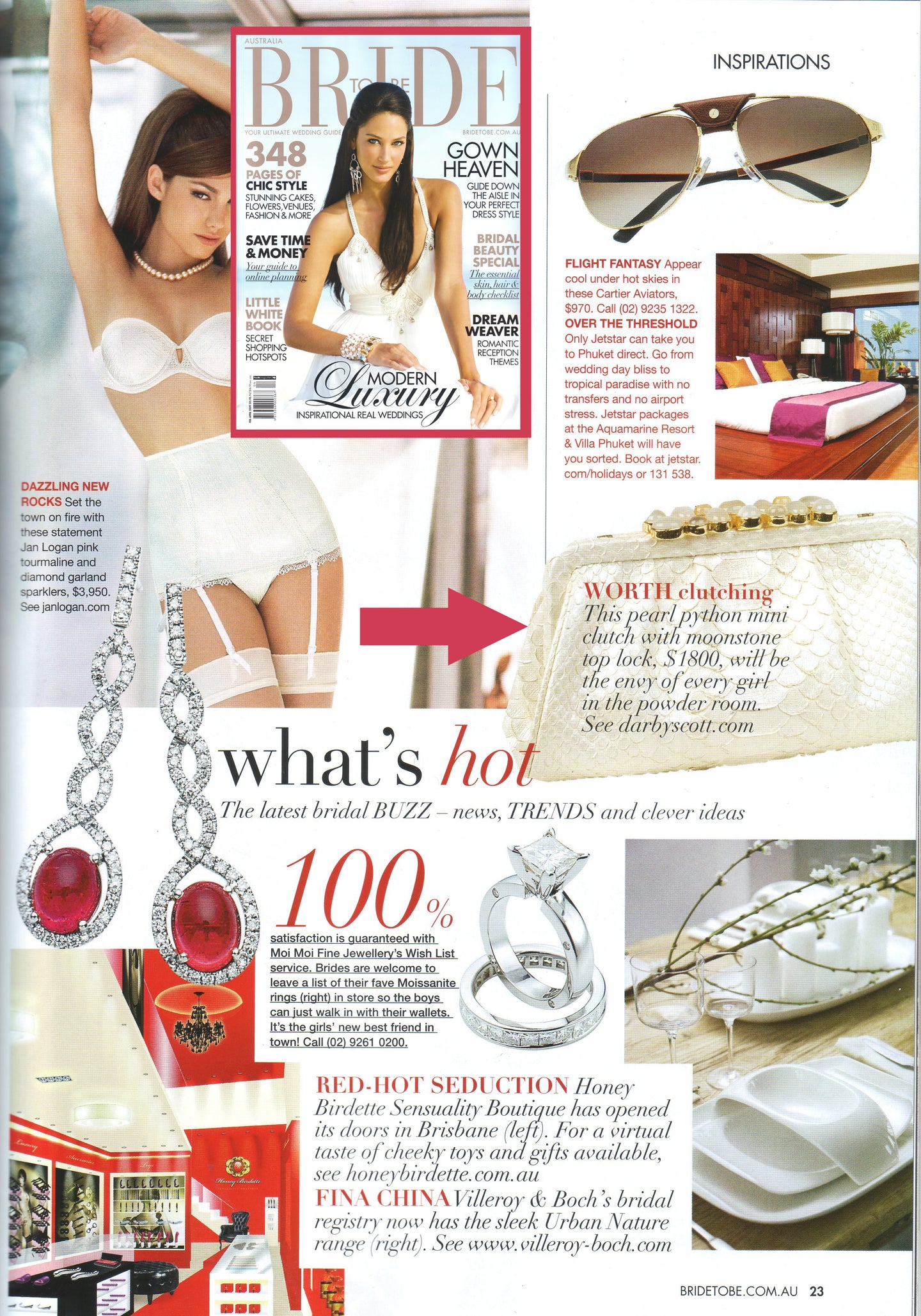 What's hot for the Bride to Be includes Darby Scott's Pearl Python Mini Clutch