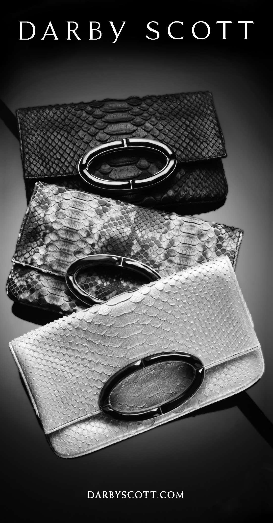 Gemstone Handle Fold-Over Clutches by Darby Scott