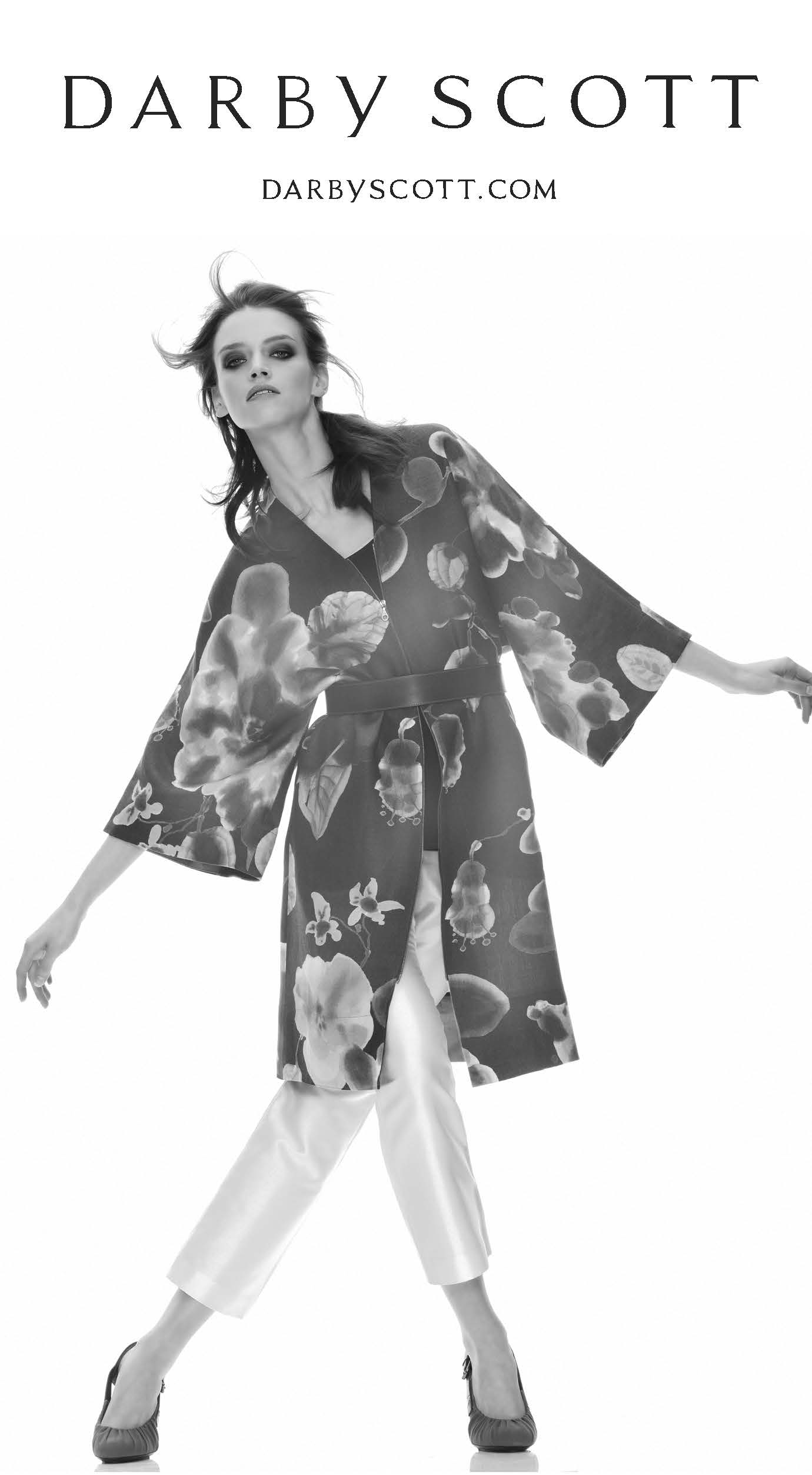 Model wearing Floral Kimono Style Topper - Darby Scott