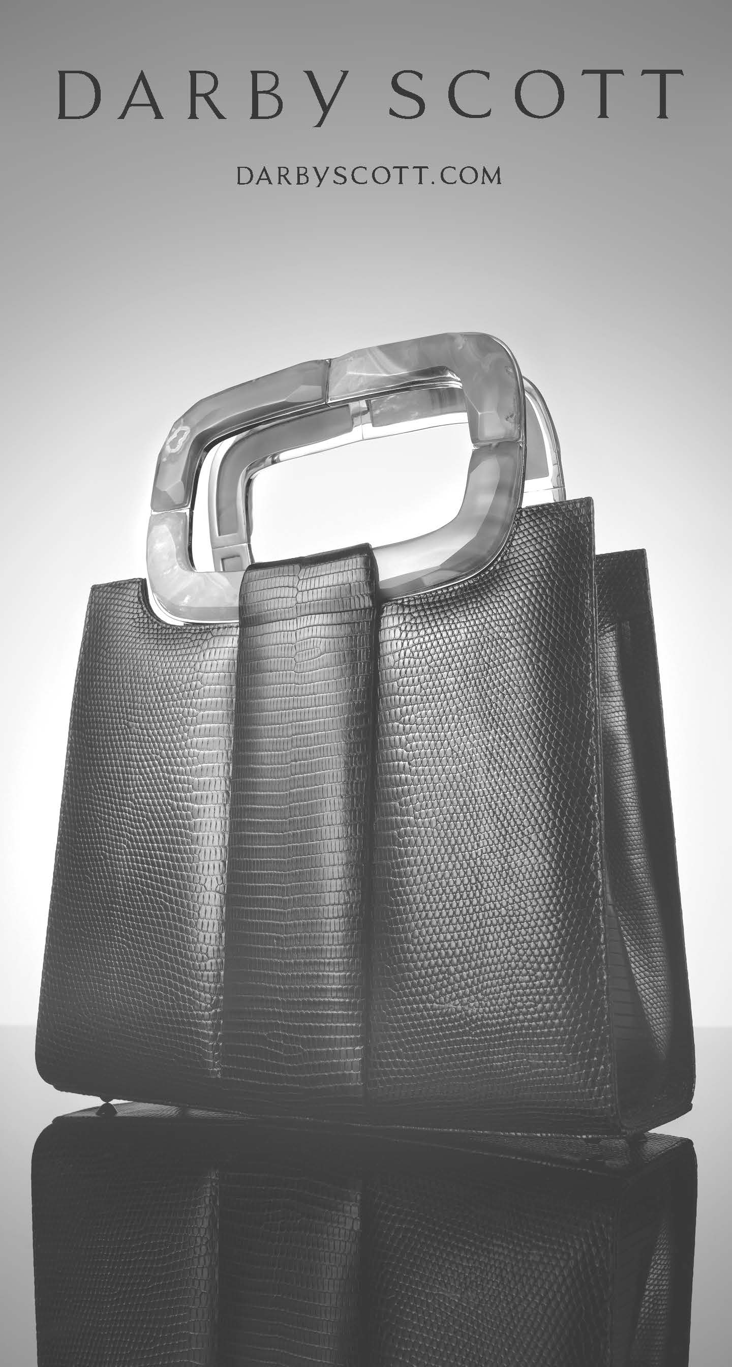 Darby Scott's Heritage Tote in Lizard with Faceted Agate Handle