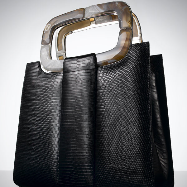 Heritage Tote in Black Lizard by Darby Scott 