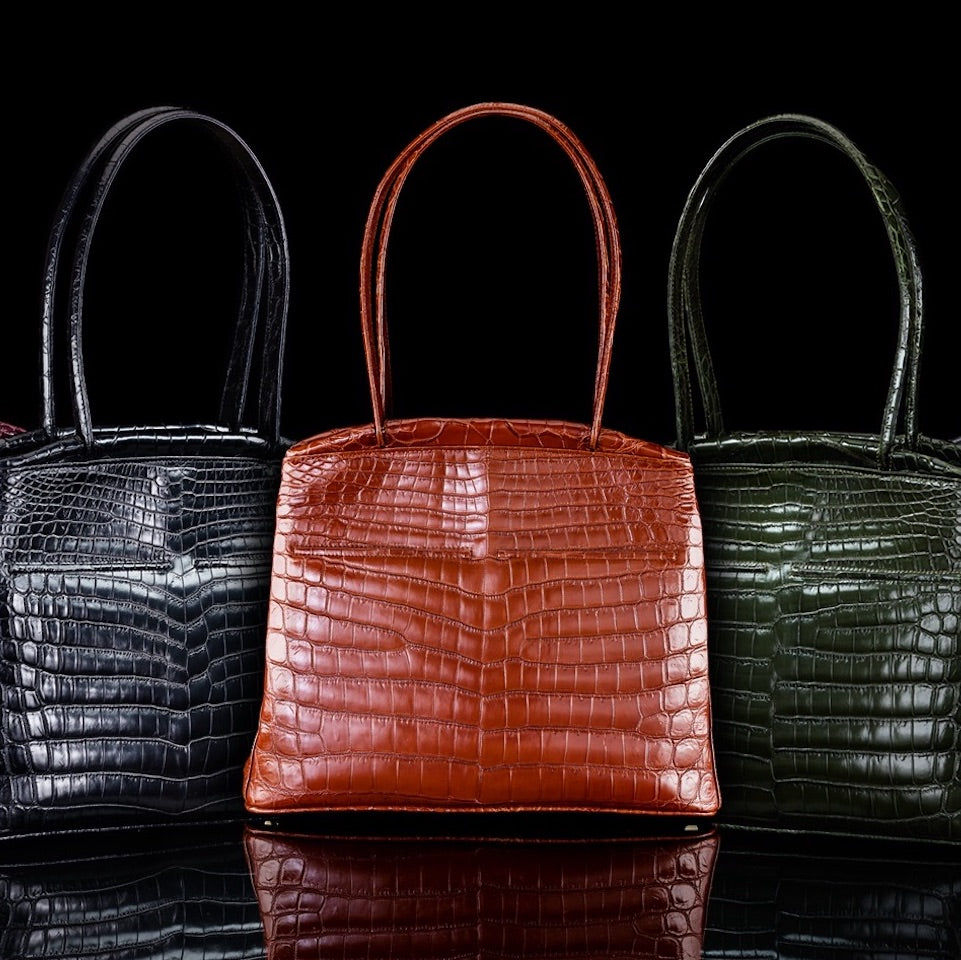 Crawford Handbags in Niloticus Croc as shown in the New York Times January 26, 2016