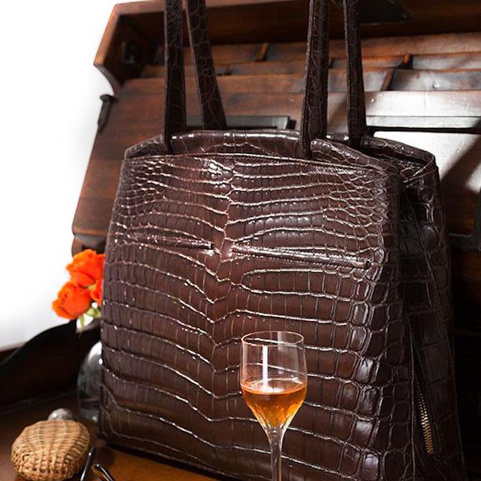 Chocolate Crocodile Crawford Handbag by Darby Scott