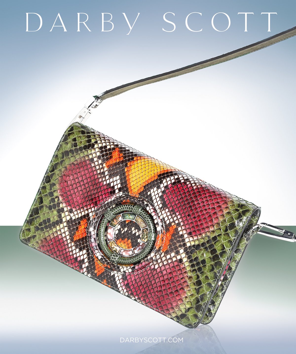 Jewel-Tone Python Anna Crossbody Tote by Darby Scott