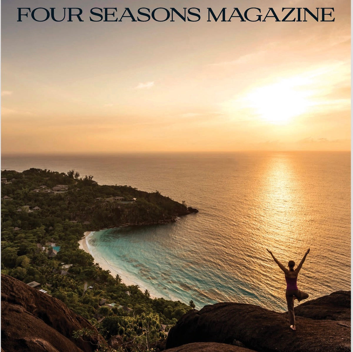 Cover of January 2021 Edition of FourSeasons Magazine show sunrise over ocean 