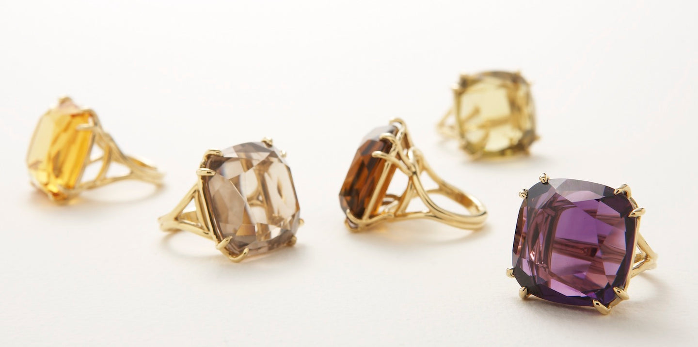 34 Carat Rings in Citrine, Smokey Topaz, Topaz, Amethyst - Darby Scott