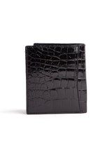 Black Exotic Crocodile Bi-Fold Euro Wallet, Back - Darby Scott