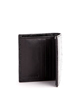 Black Exotic Crocodile Bi-Fold Euro Wallet, Interior Card Slots- Darby Scott