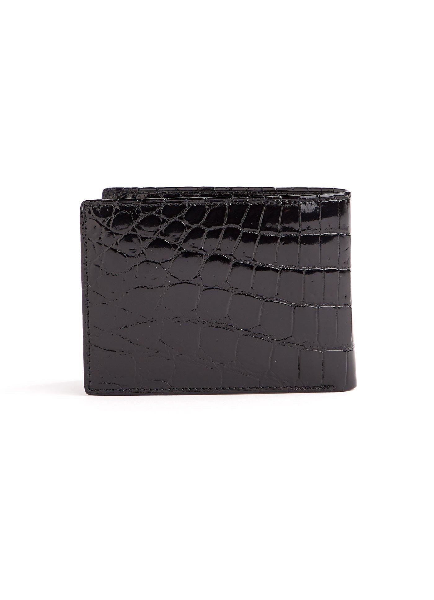 Black Nile Crocodile Classic Slim Bi-Fold Wallet, Back - Darby Scott