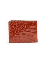 Cognac Exotic Nile Crocodile Classic Slim Bi-Fold Wallet, Back - Darby Scott