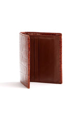 Cognac Exotic Crocodile Bi-Fold Euro Wallet, Interior - Darby Scott