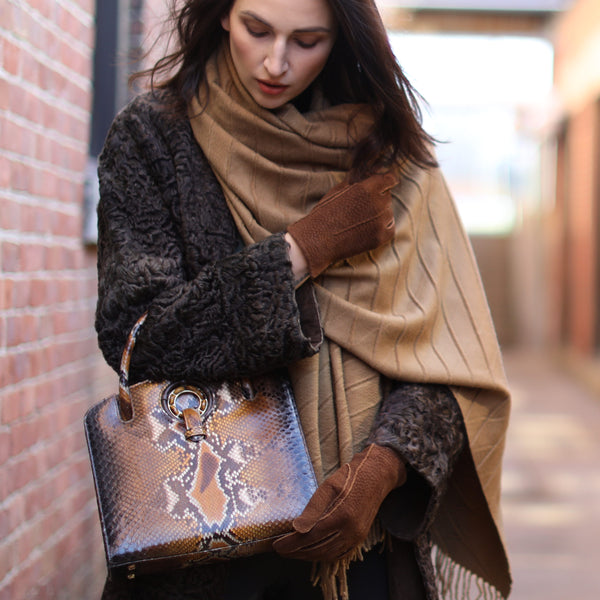 Annette Grommet Handbag carried by model - Darby Scott