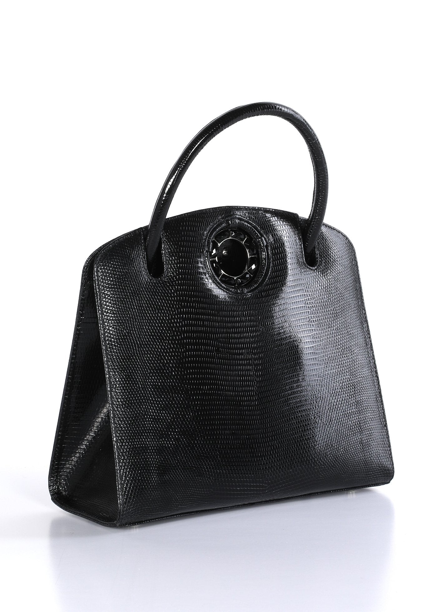 Black Lizard Annette Tote with Black Onyx Grommet - Darby Scott