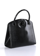 Black Lizard Annette Tote with Black Onyx Grommet - Darby Scott