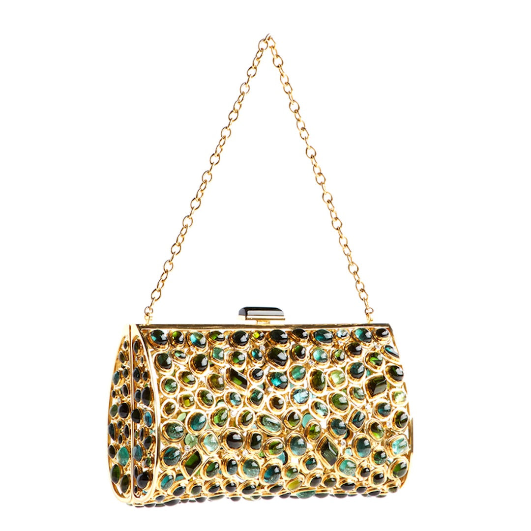 Green Tourmaline & Diamond 18K Yellow Gold Minaudière - Darby Scott