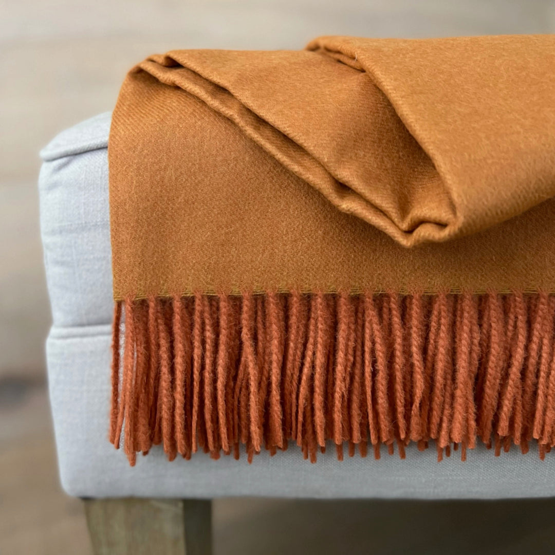 Ember Orange Baby Alpaca Throw Blanket - Darby Scott