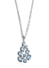 Darby Scott blue topaz, diamond pendant in sterling silver