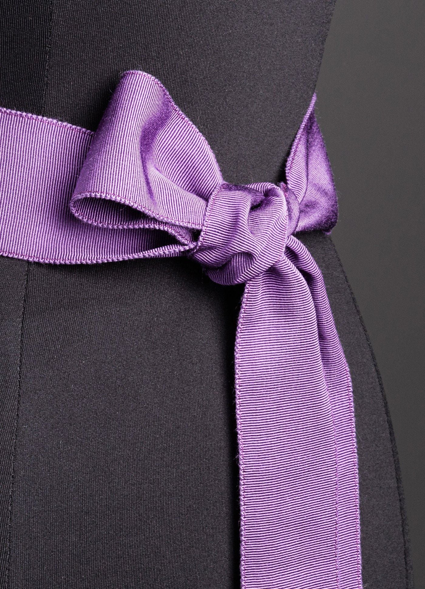 Close up of Amethyst Silk Grosgrain Ribbon Belt, Wide - Darby Scott