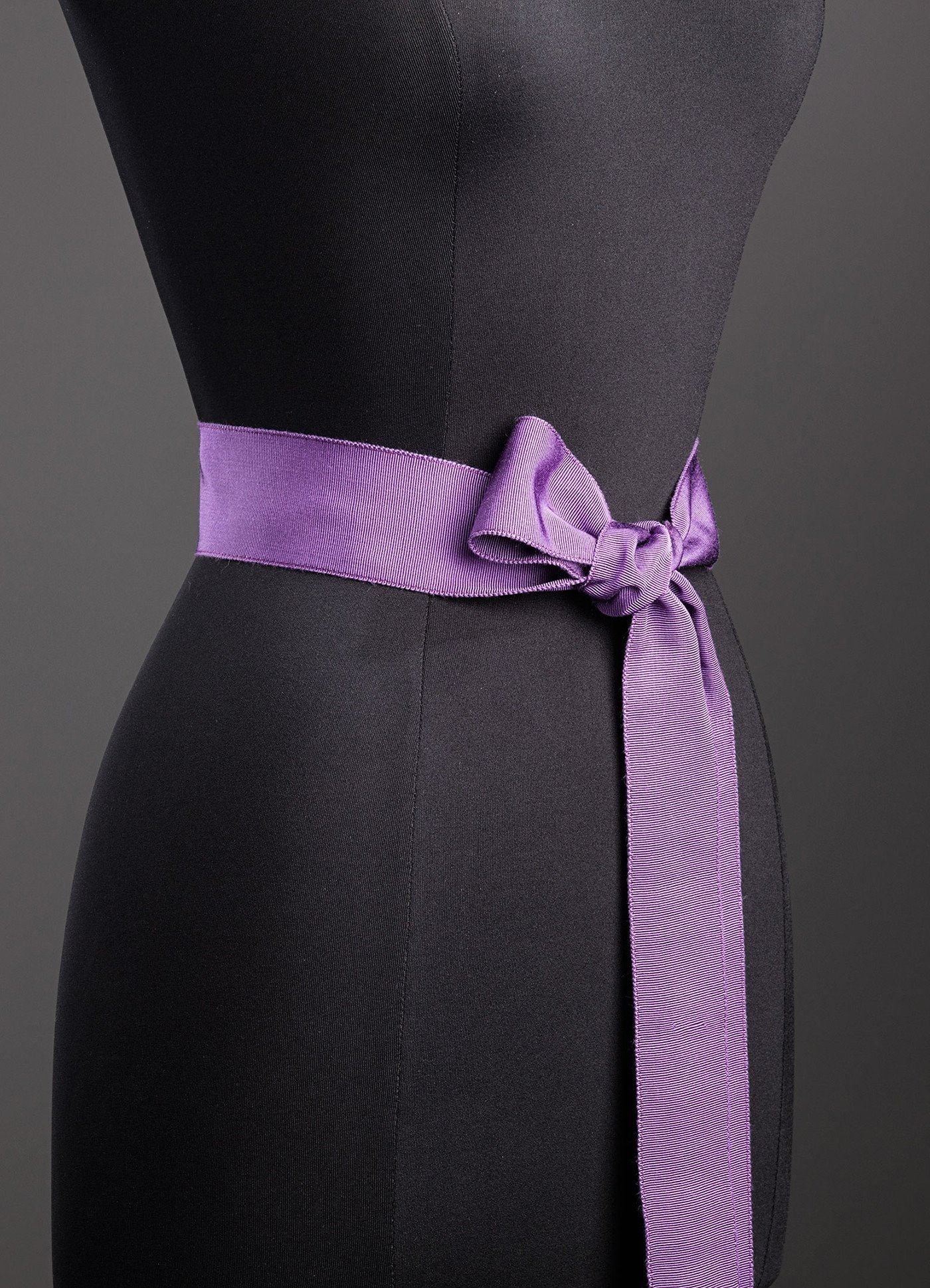 Amethyst Silk Grosgrain Ribbon Belt, Wide - Darby Scott