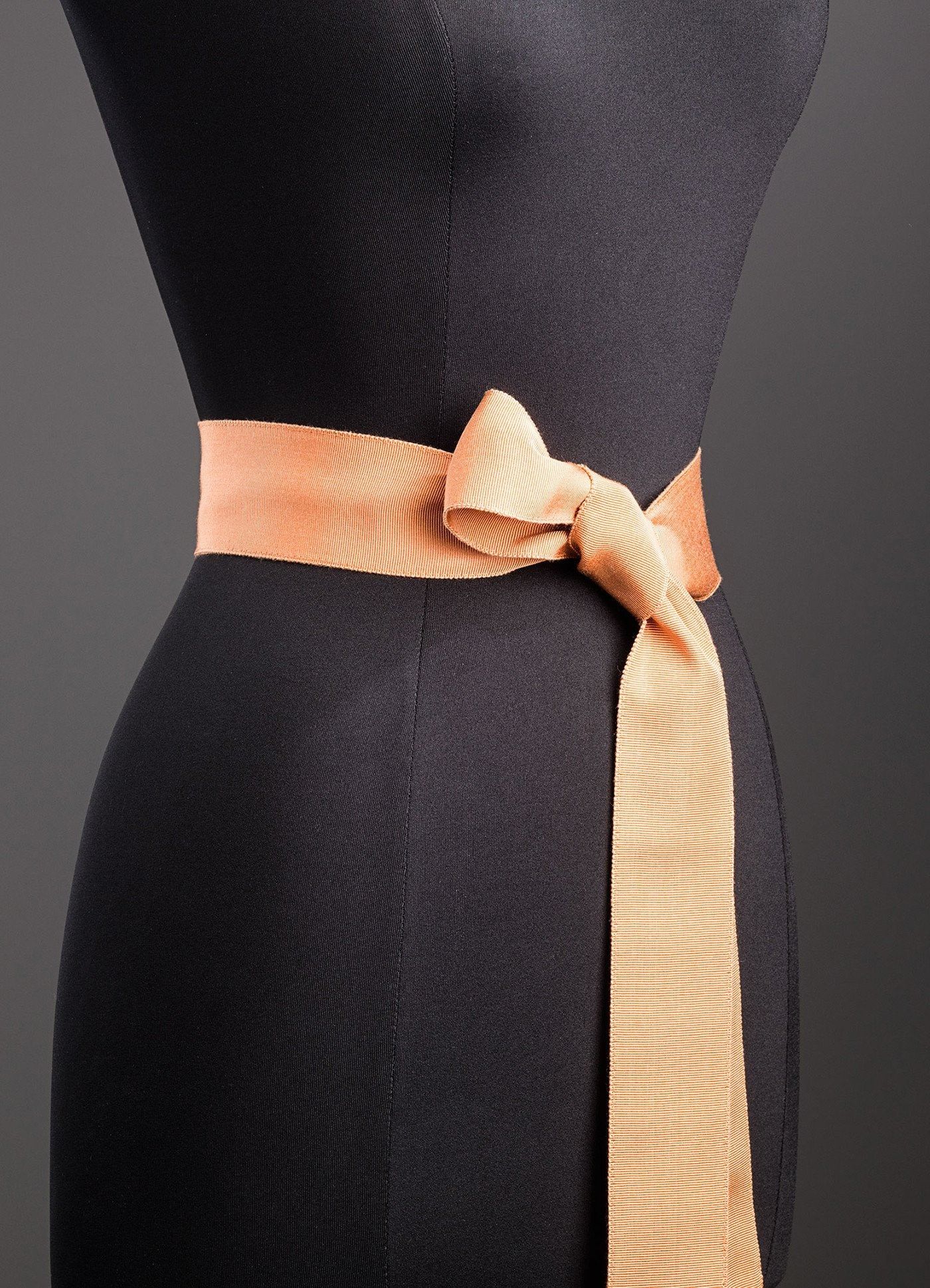 Apricot Silk Grosgrain Ribbon Belt, Wide - Darby Scott