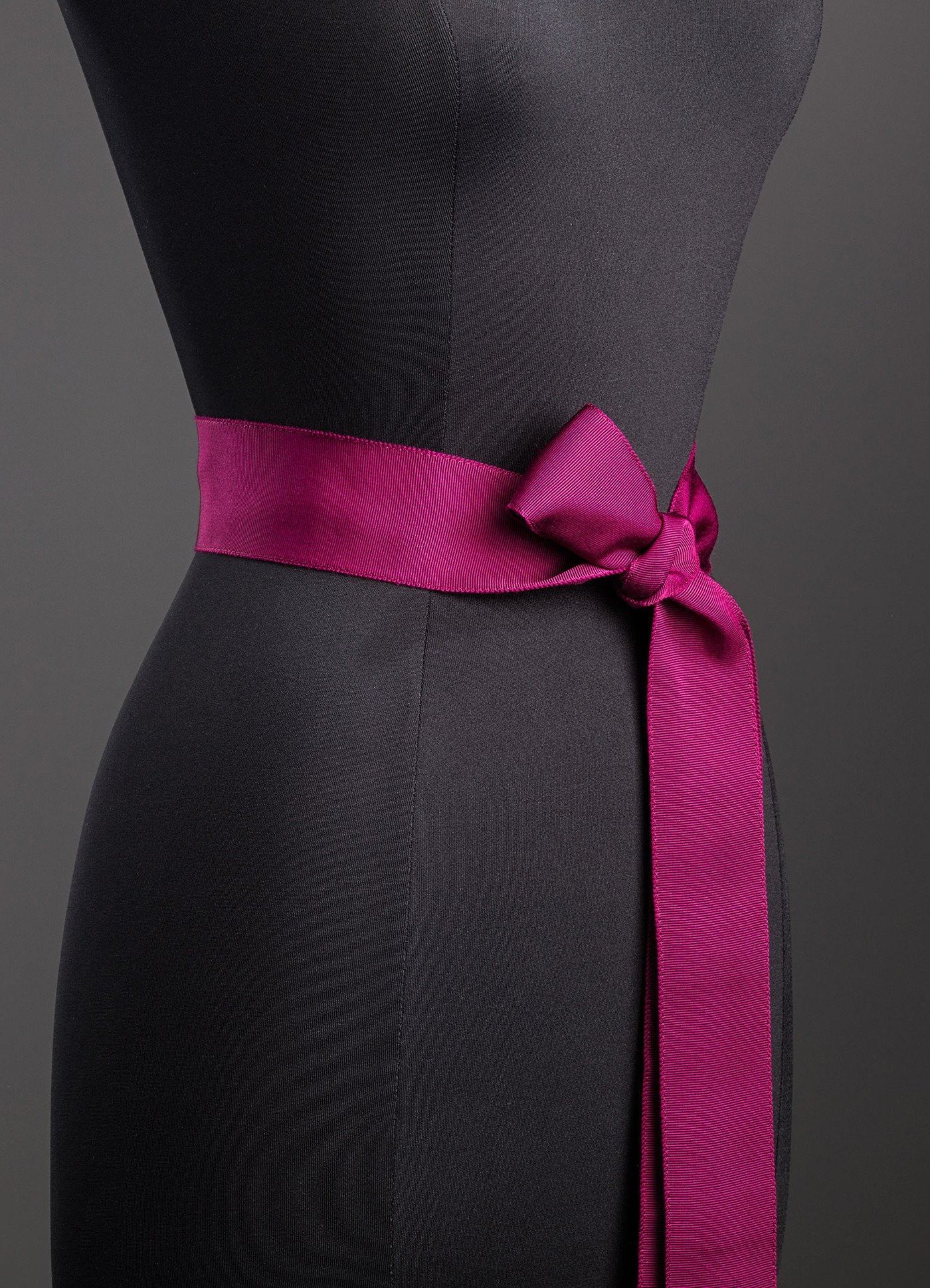 Berry Silk Grosgrain Ribbon Belt, Wide - Darby Scott