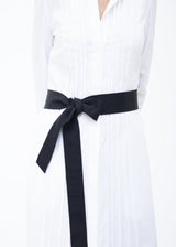 Wide Grosgrain Ribbon Belt in Black on Model - Darby Scott 