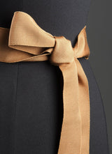 Close up of Terracotta Silk Grosgrain Ribbon Belt, Wide - Darby Scott