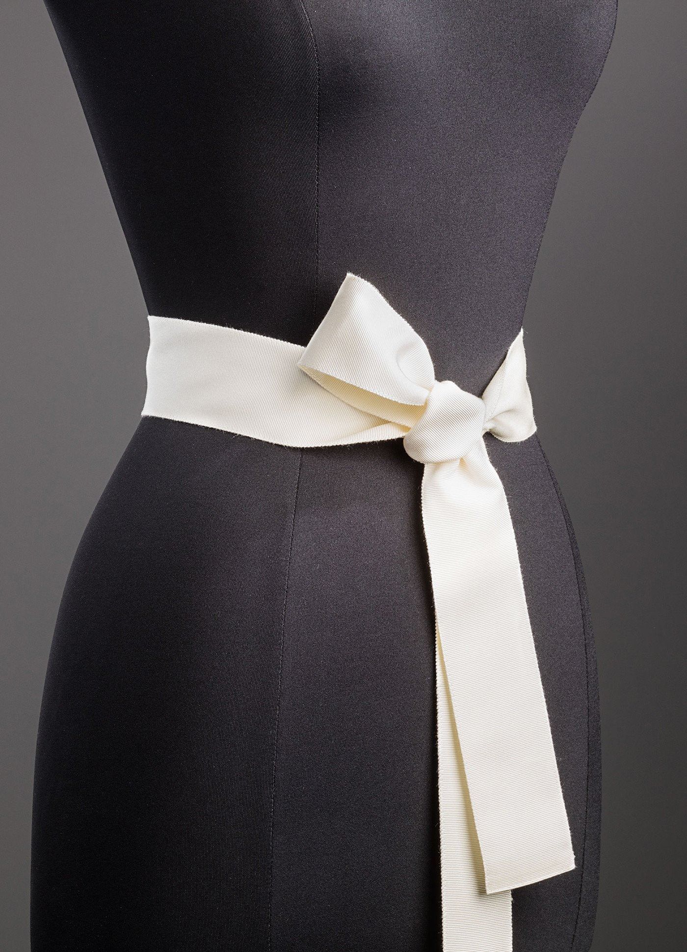 Ivory Silk Grosgrain Ribbon Belt, Wide - Darby Scott