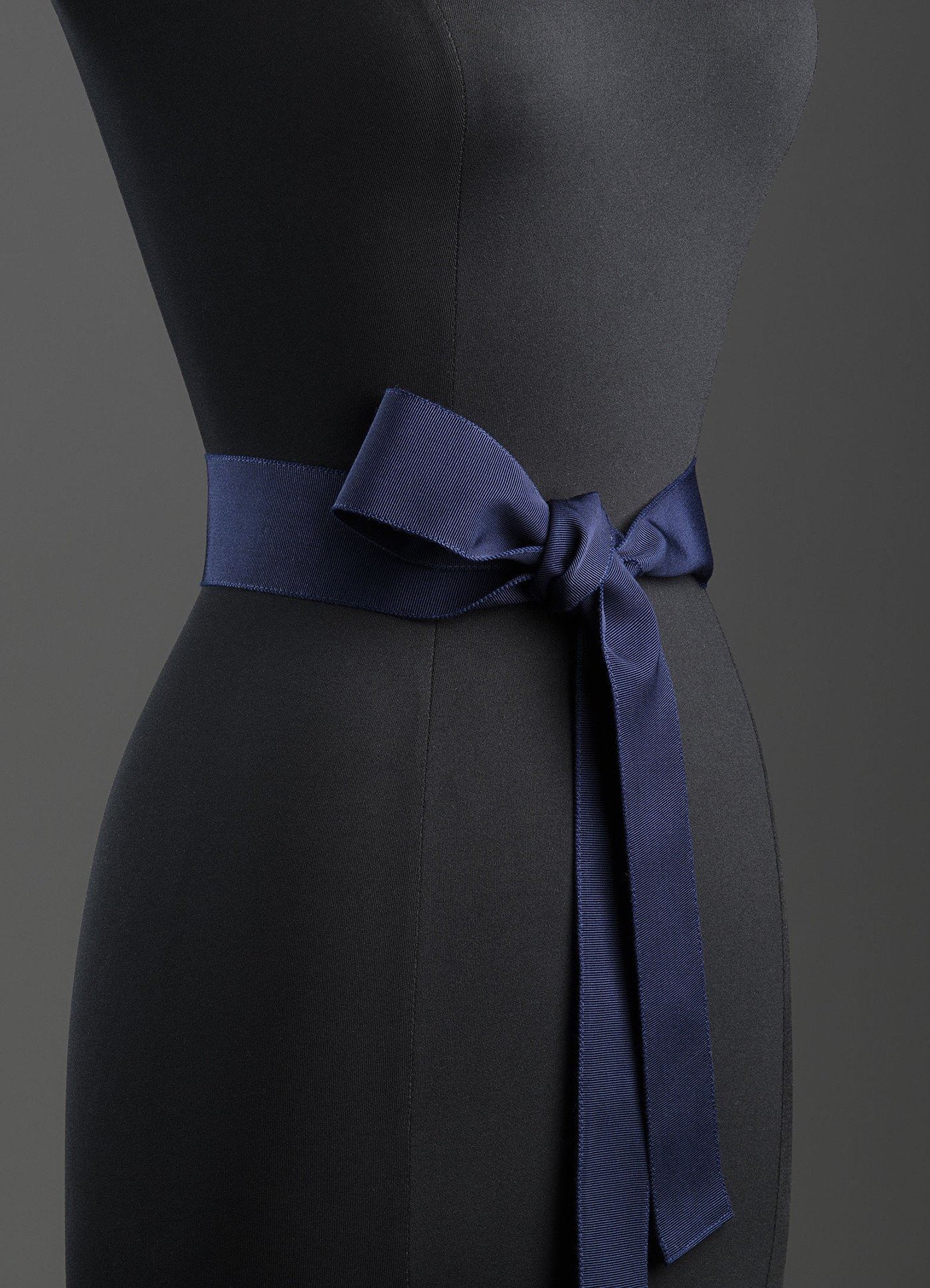 Navy Silk Grosgrain Ribbon Belt, Wide - Darby Scott