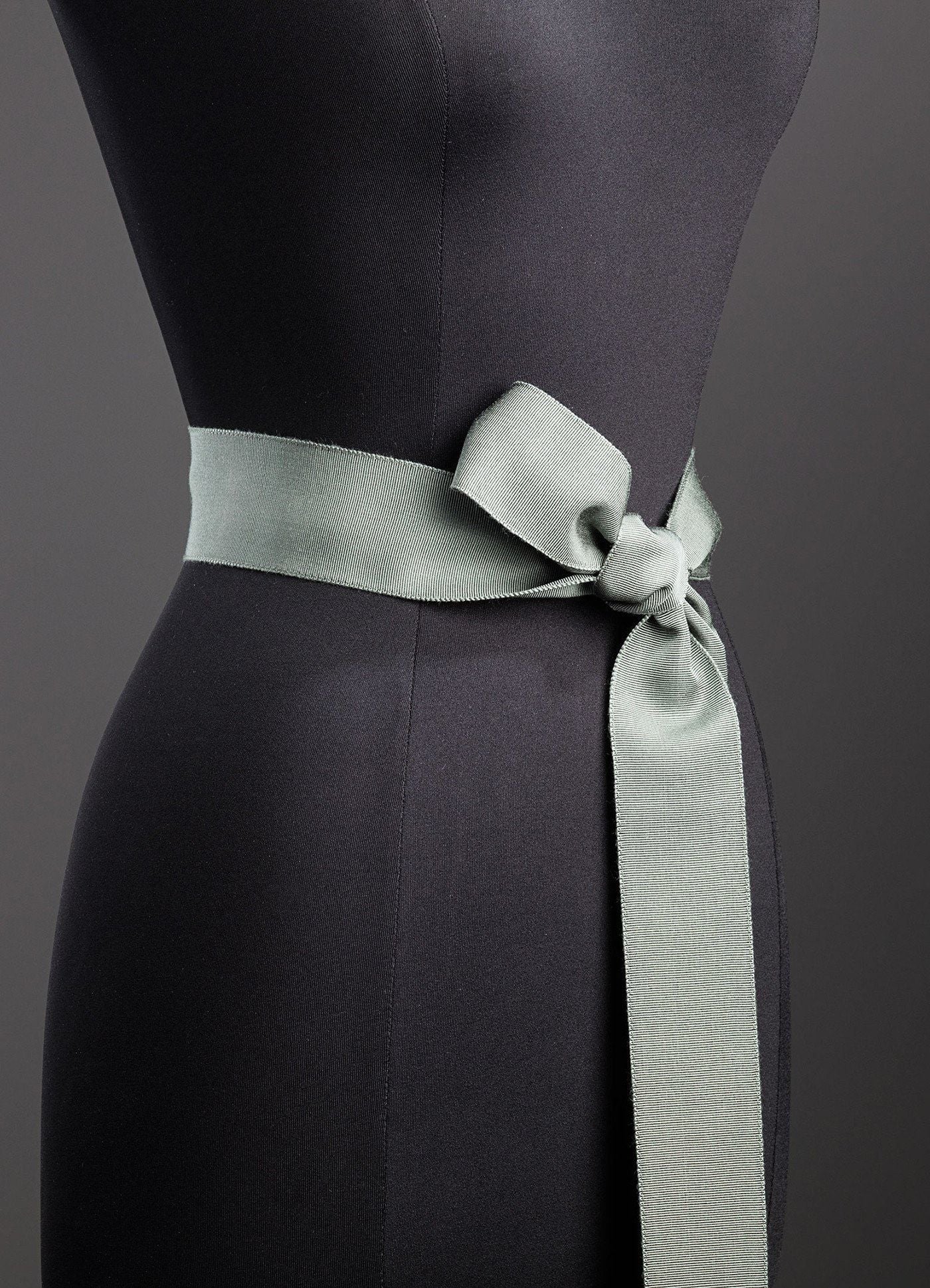 Sage Green Silk Grosgrain Ribbon Belt, Wide - Darby Scott