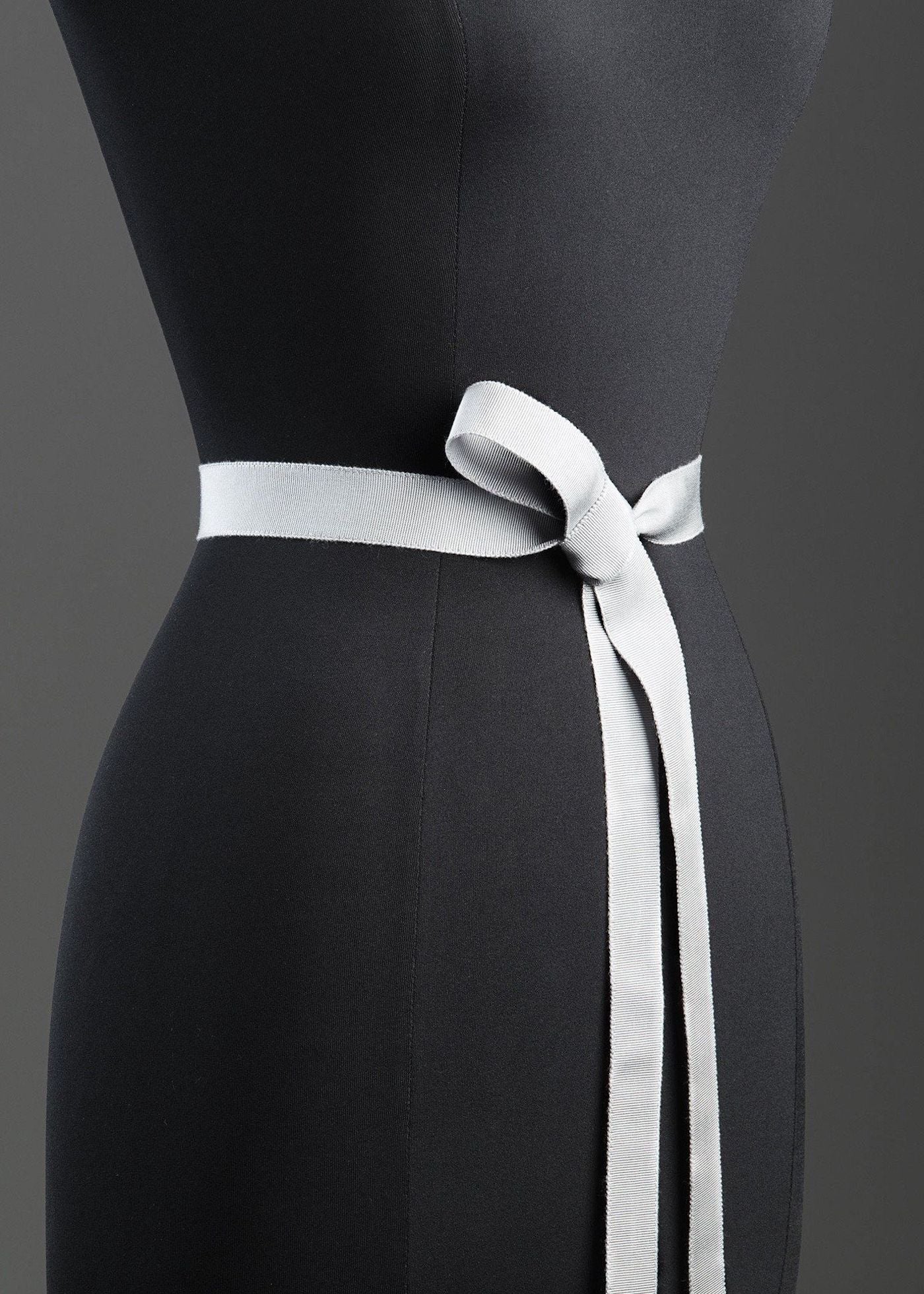 Silver Silk Grosgrain Ribbon Belt, Narrow - Darby Scott