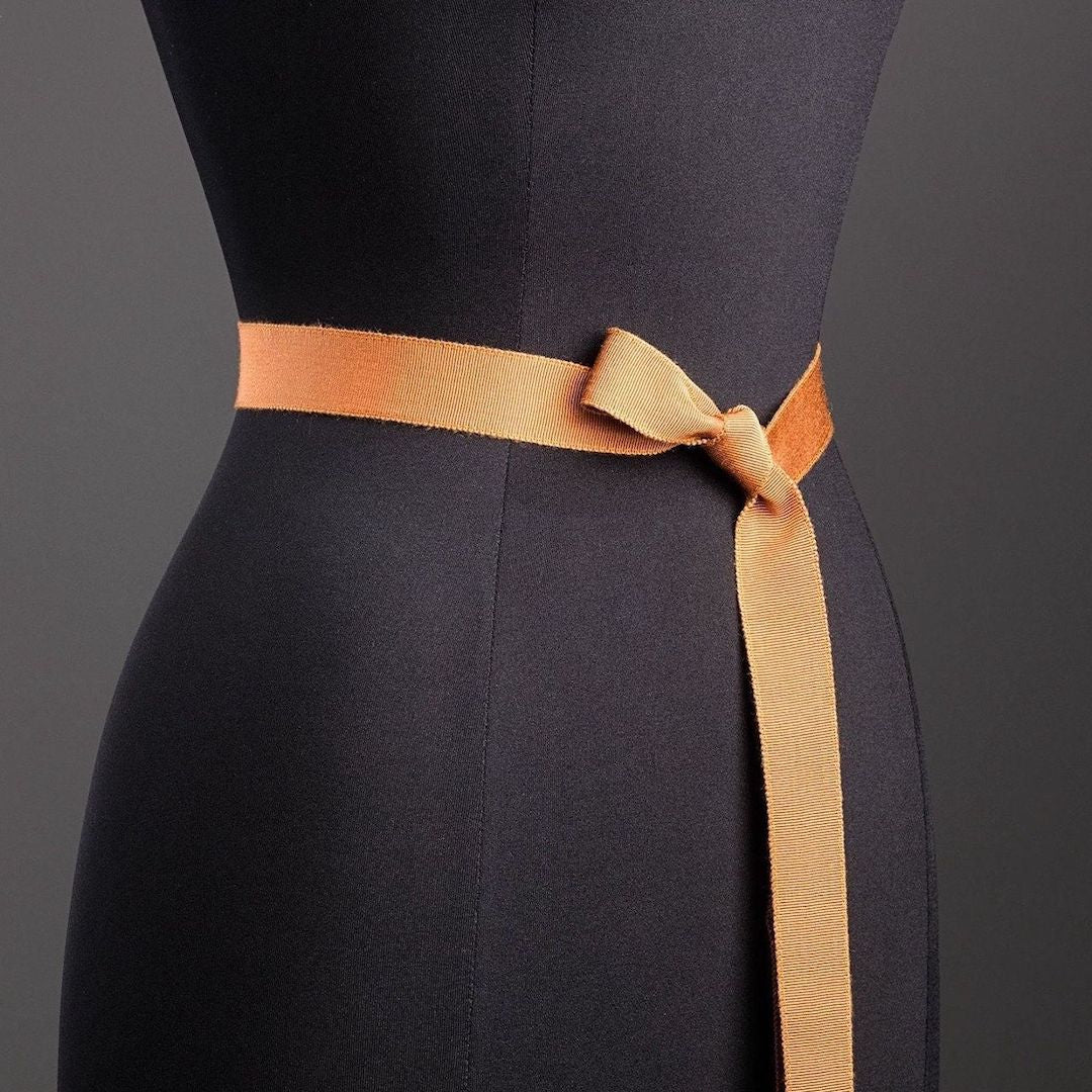 Terracotta Silk Grosgrain Ribbon Belt, Narrow - Darby Scott