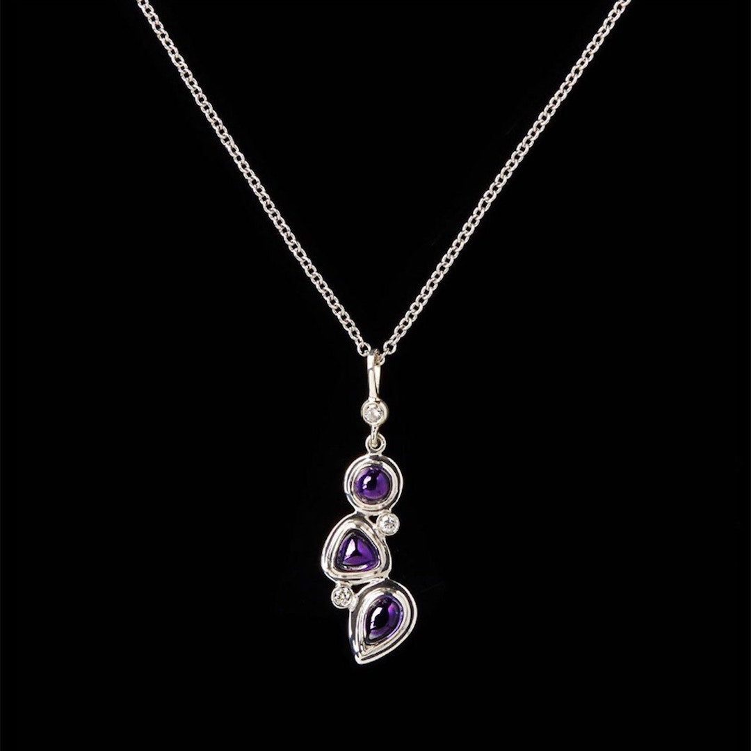 Amethyst & Diamond Mosaic Pendant - Darby Scott