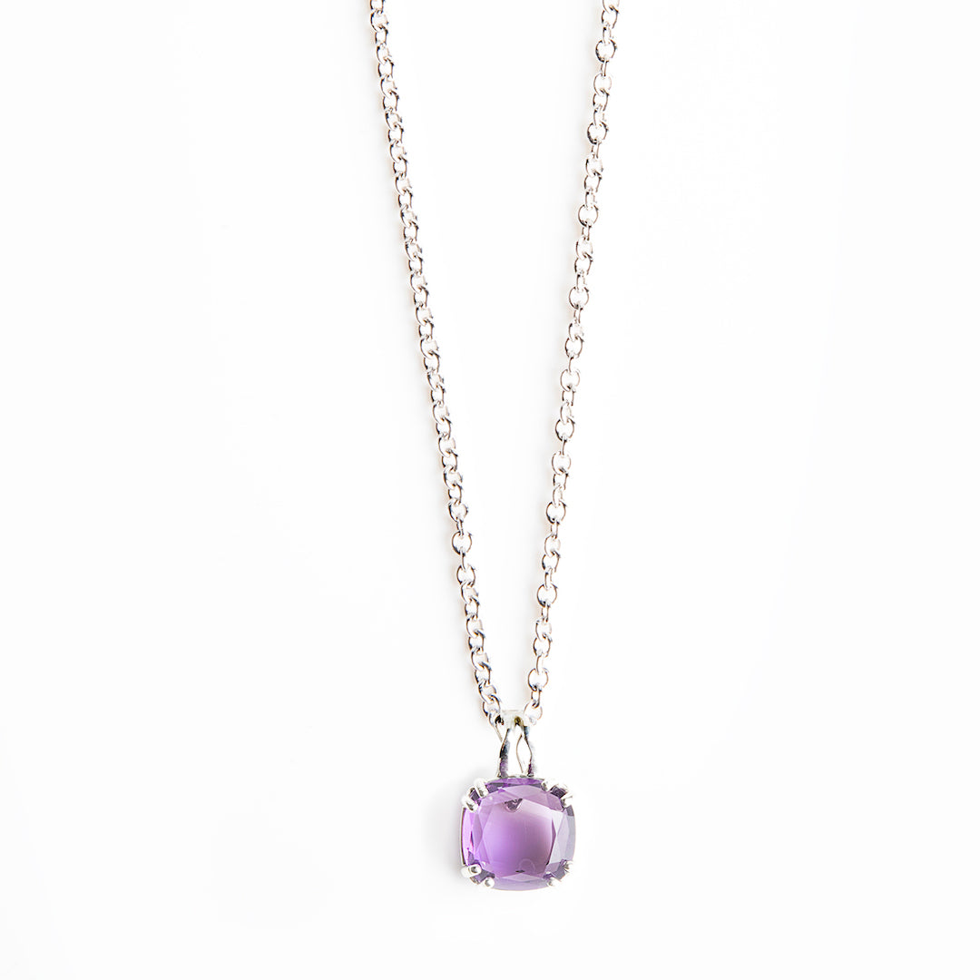 Amethyst Cushion Cut Pendant