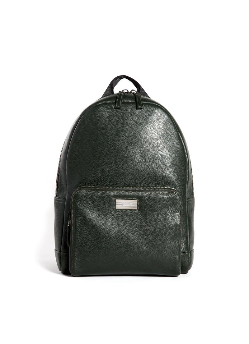 Stuart Backpack in Dark Green Leather | Darby Scott