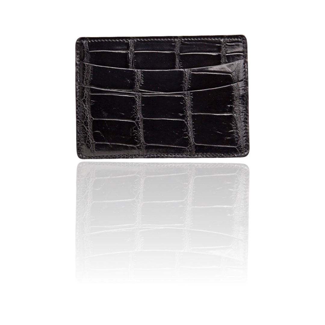 Black Crocodile Credit Card Case - Darby Scott