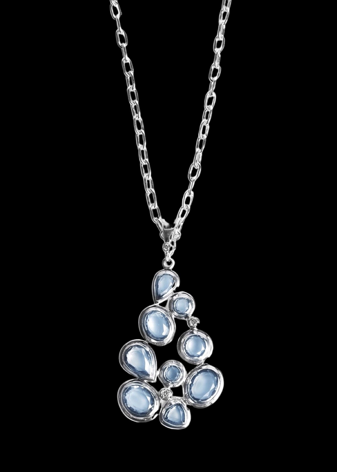 Blue Topaz and Diamond Mosaic Pendant - Darby Scott 