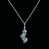 Sterling silver blue topaz mosaic pendant with diamonds - Darby Scott
