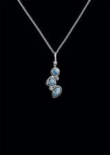 Sterling silver blue topaz mosaic pendant with diamonds - Darby Scott