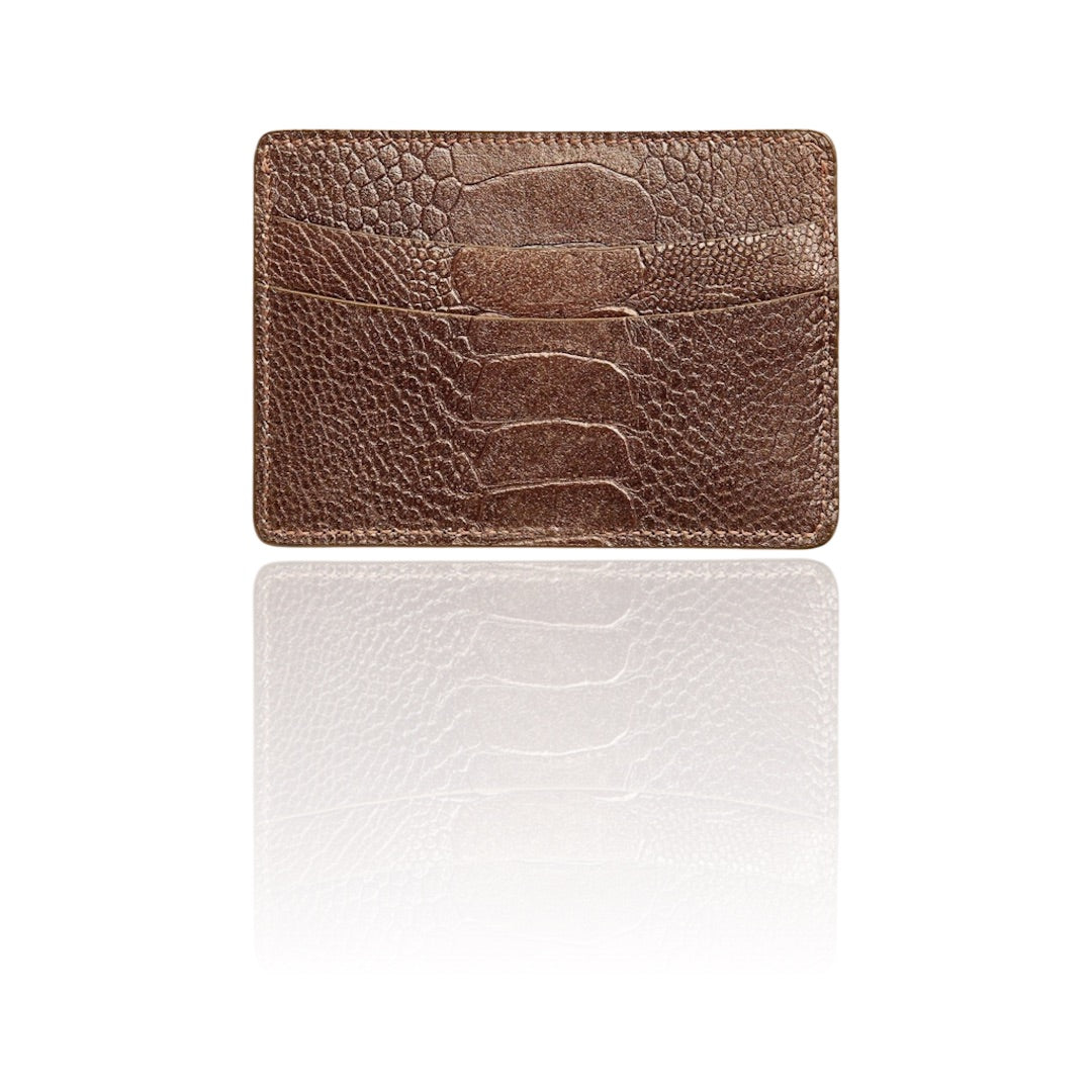 Bronze Ostrich Leg Credit Card Case - Darby Scott