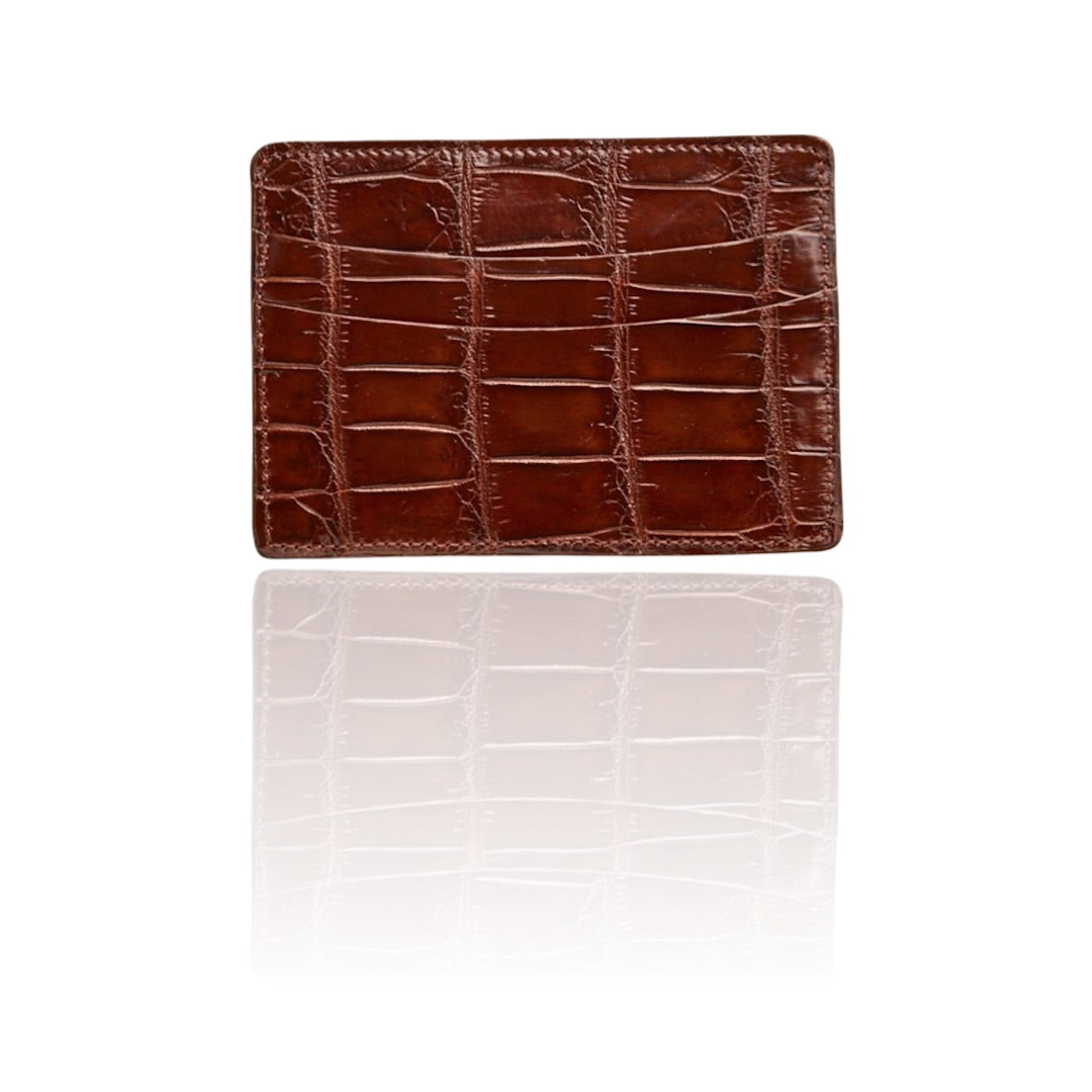 Chocolate Crocodile Credit Card Case - Darby Scott