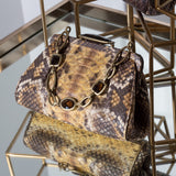 Multi-color python chain & jewel handbag with smokey topaz gemstones - Darby Scott