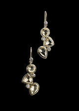 Citrine diamond 18K gold earring mosaic 3 stone - Darby Scott