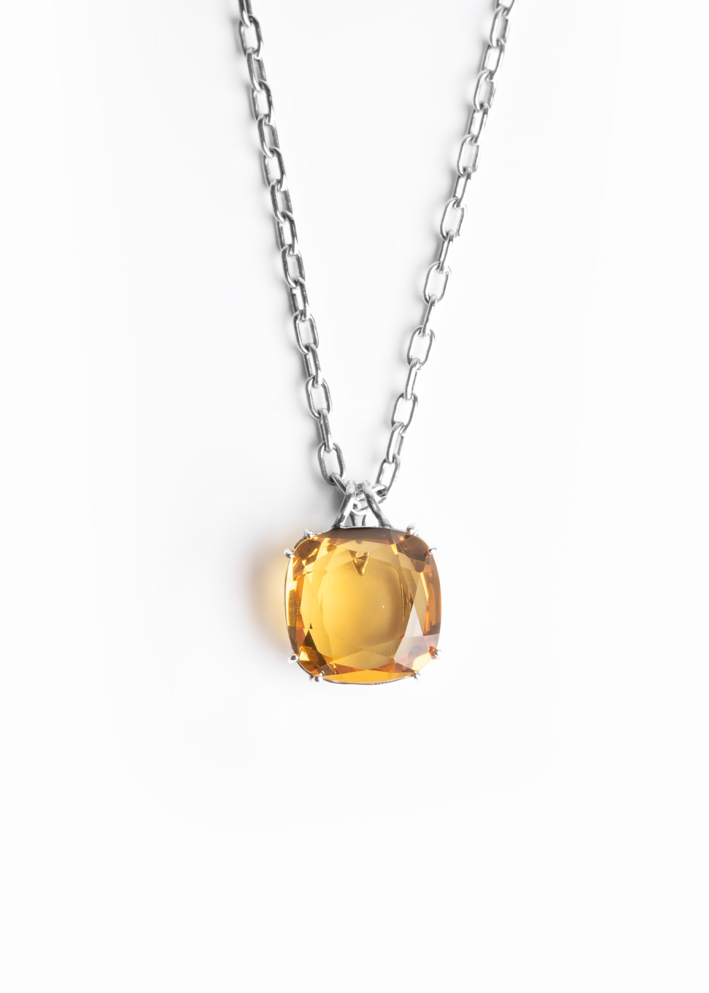 Orange Citrine 34 Carat Pendant in Sterling Silver - Darby Scott